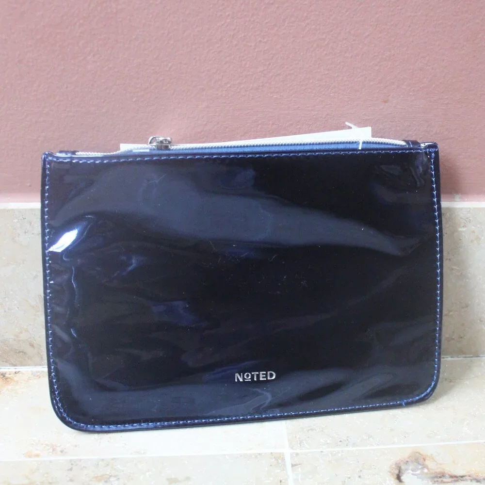 Noted by Post-it Zip Top Metallic Pen Pouch Navy Blue